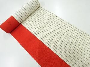 アンティーク　本場筑前博多格子織出し帯地反物